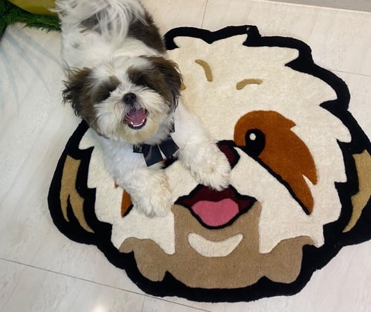 Shih tzu tufted rug