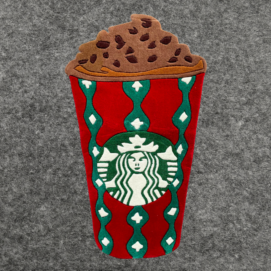 Christmas Theme Starbucks Hand-Tufted Rug