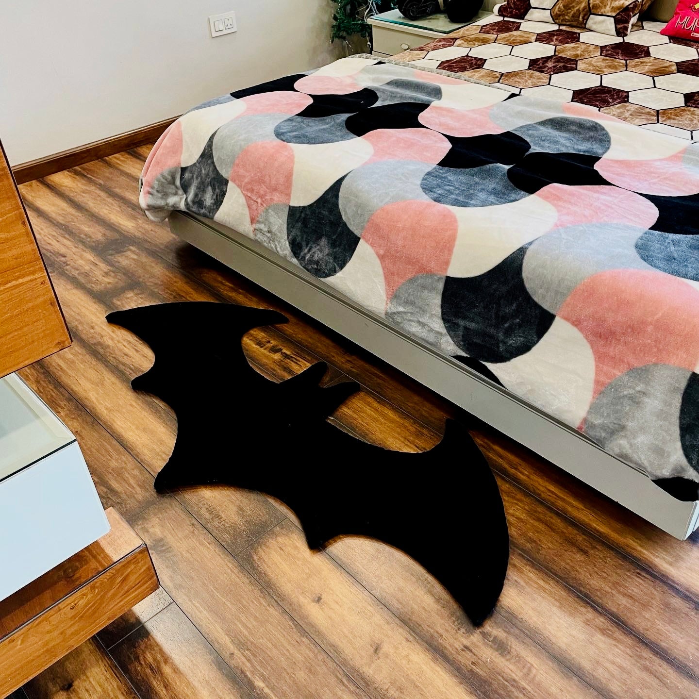 Batman rug in Bedroom