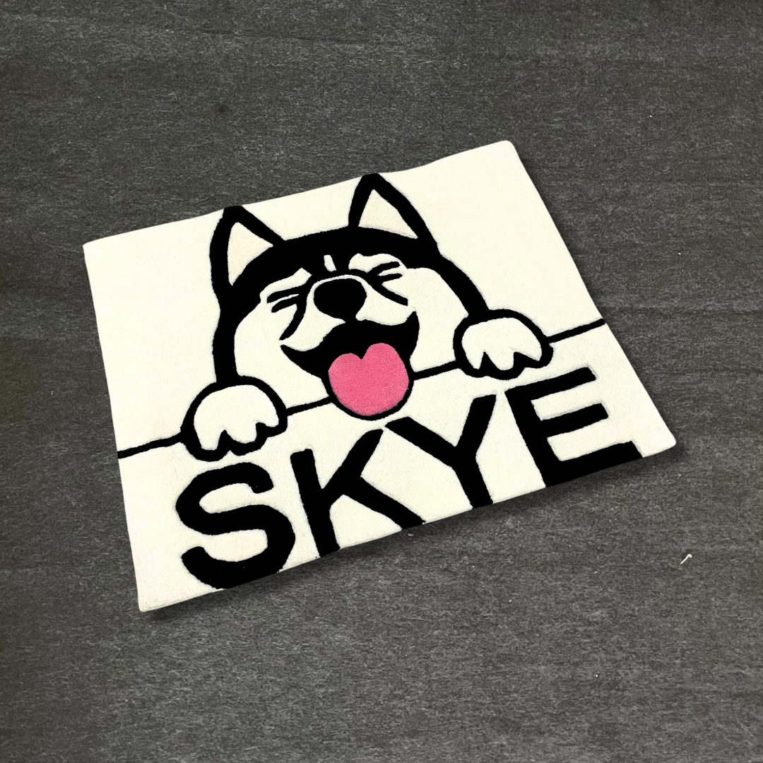 Skye - The Siberian Husky Dog Hand-Tufted Rug (Customisable)