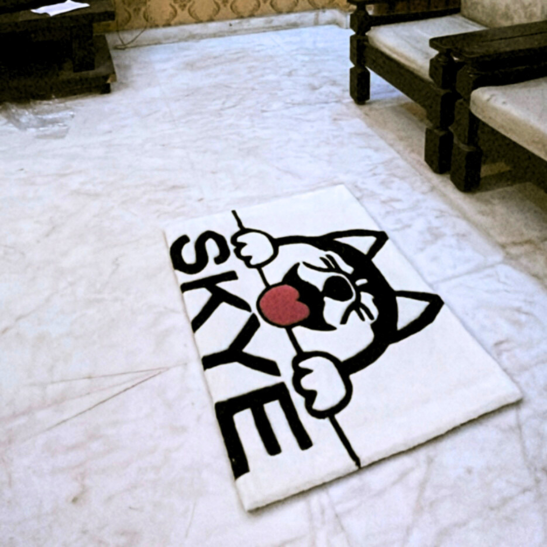 Skye - The Siberian Husky Dog Hand-Tufted Rug (Customisable)