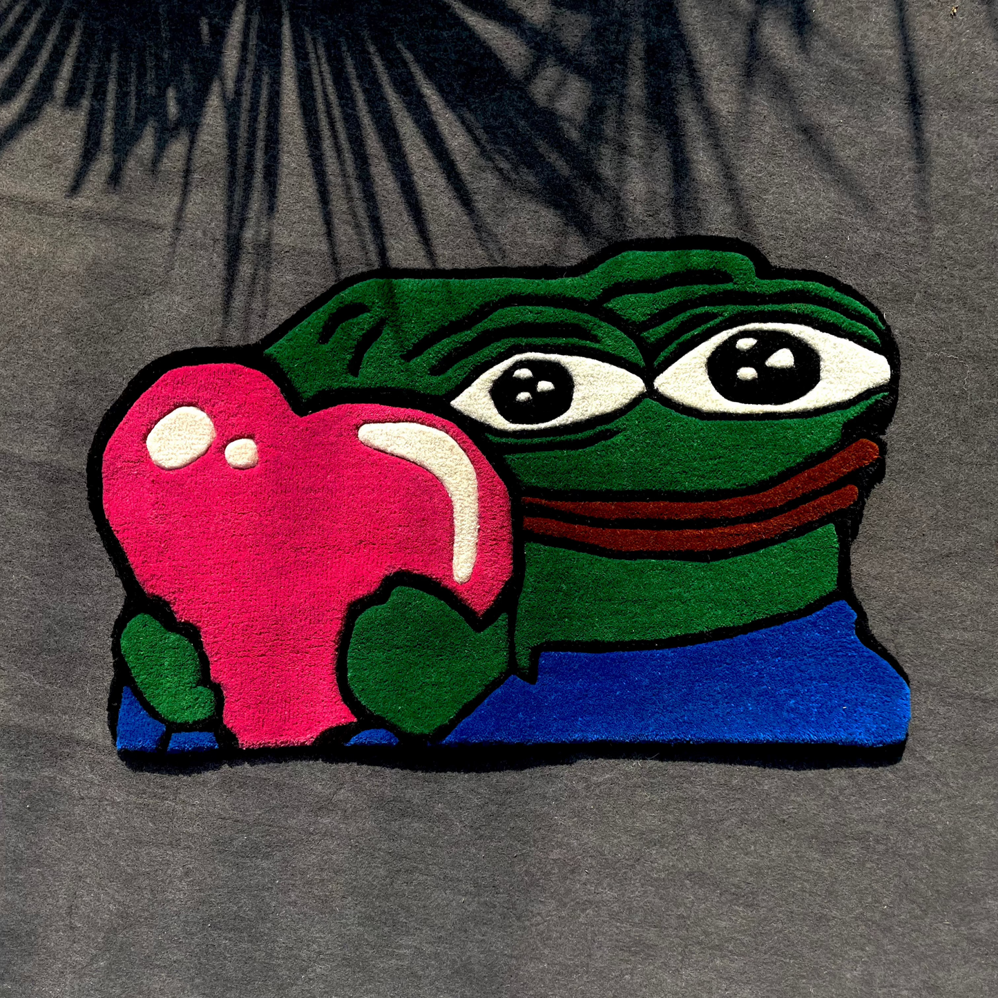 Pepe the Frog Heart Meme Hand-Tufted Rug