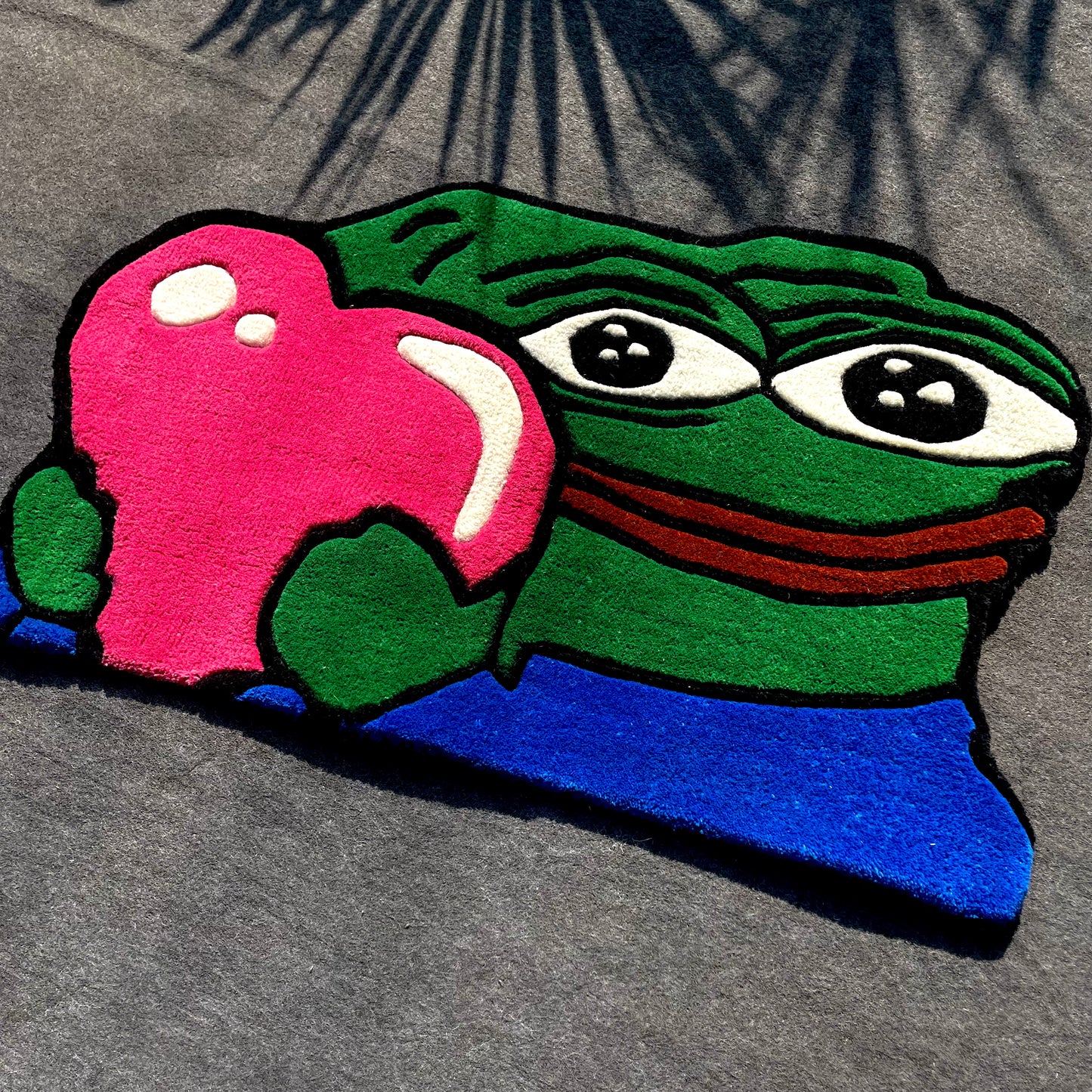 Pepe the Frog Heart Meme Hand-Tufted Rug