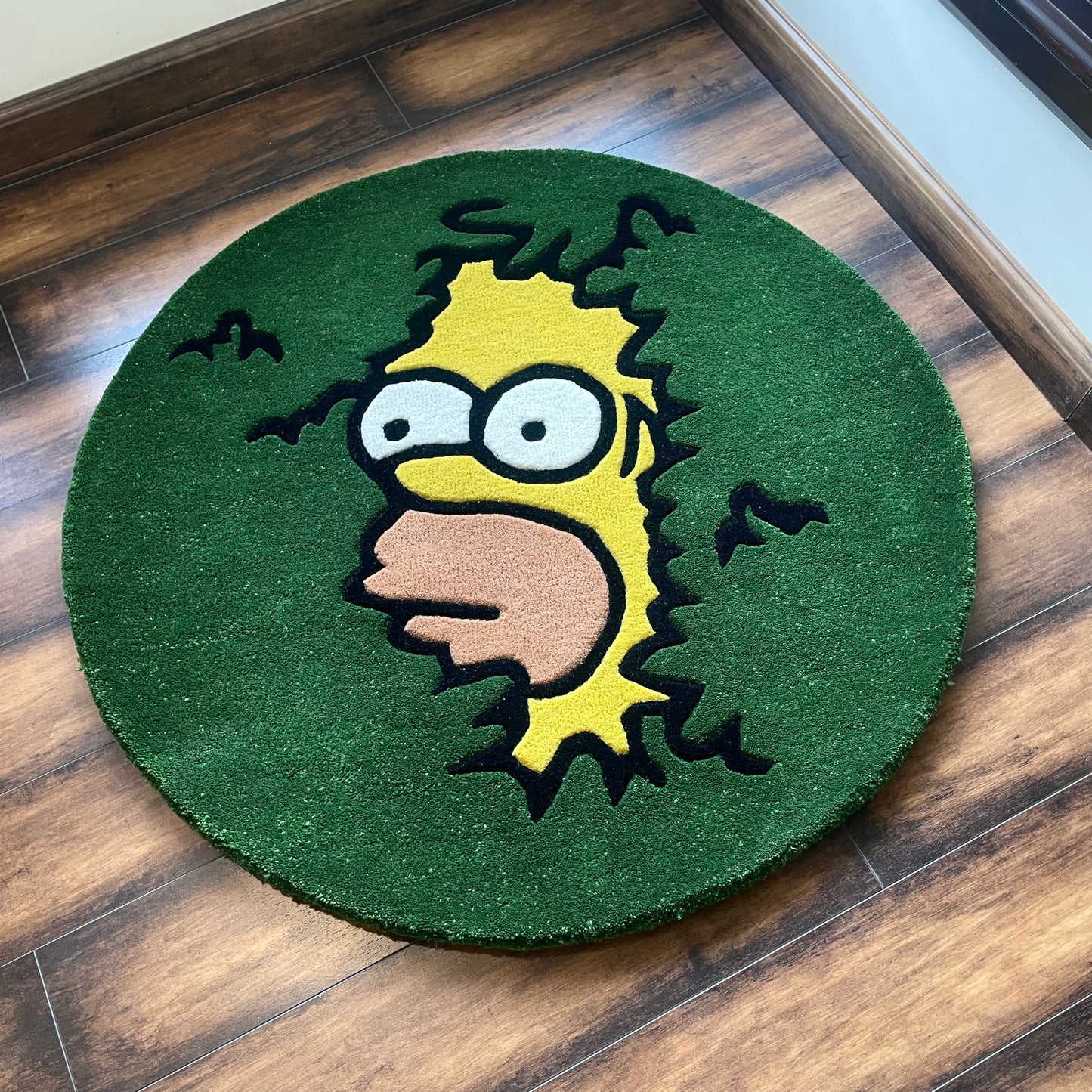 Homer Simpson Back Into Bushes Hand-Tufted Rug
