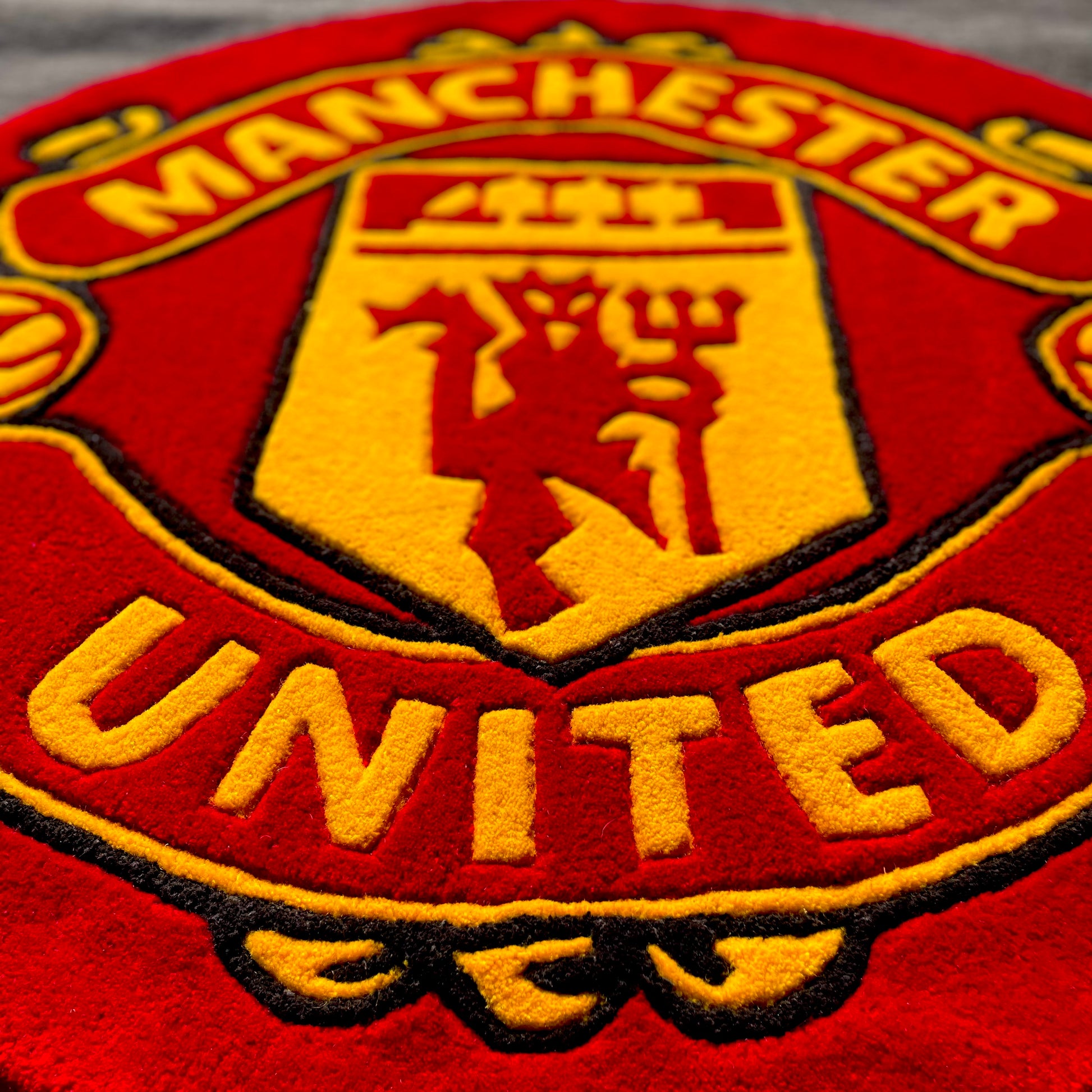 Manchester United FC Hand-Tufted Wall Rug closeup
