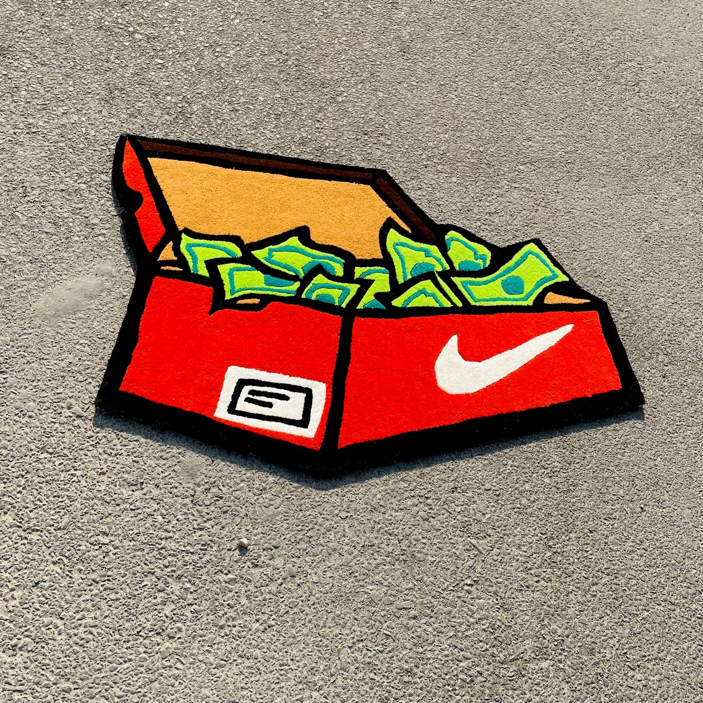 Nike Box Stashed Hand-Tufted Rug Top View
