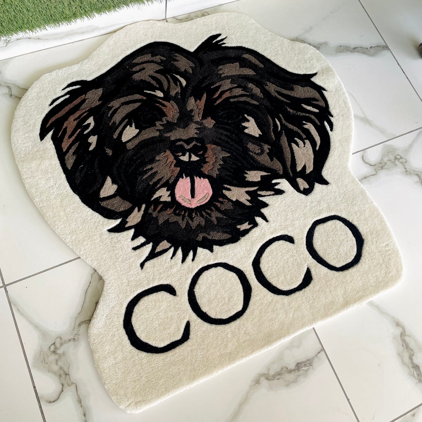 COCO - The Lhasa Apso Hand-Tufted Rug (Customisable) side view