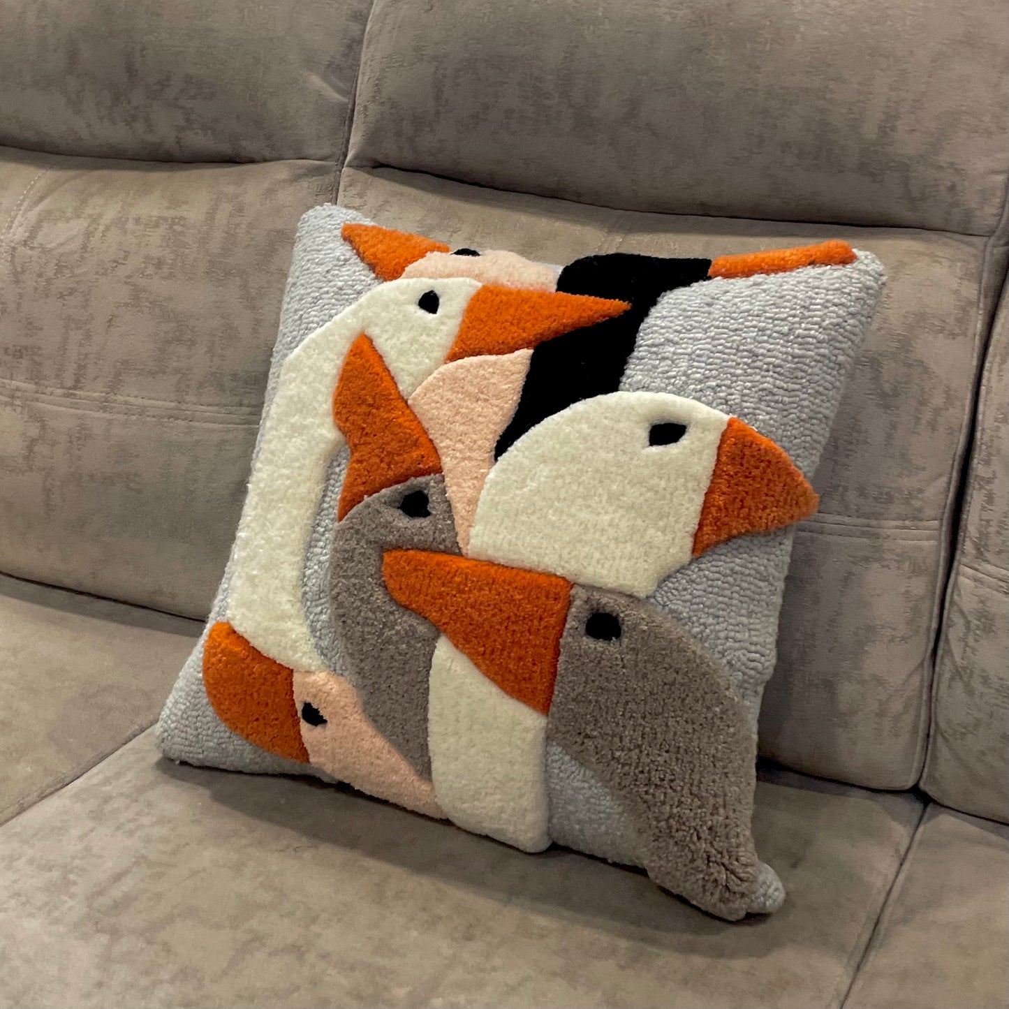 Pelicans Tufted Cushion Cover