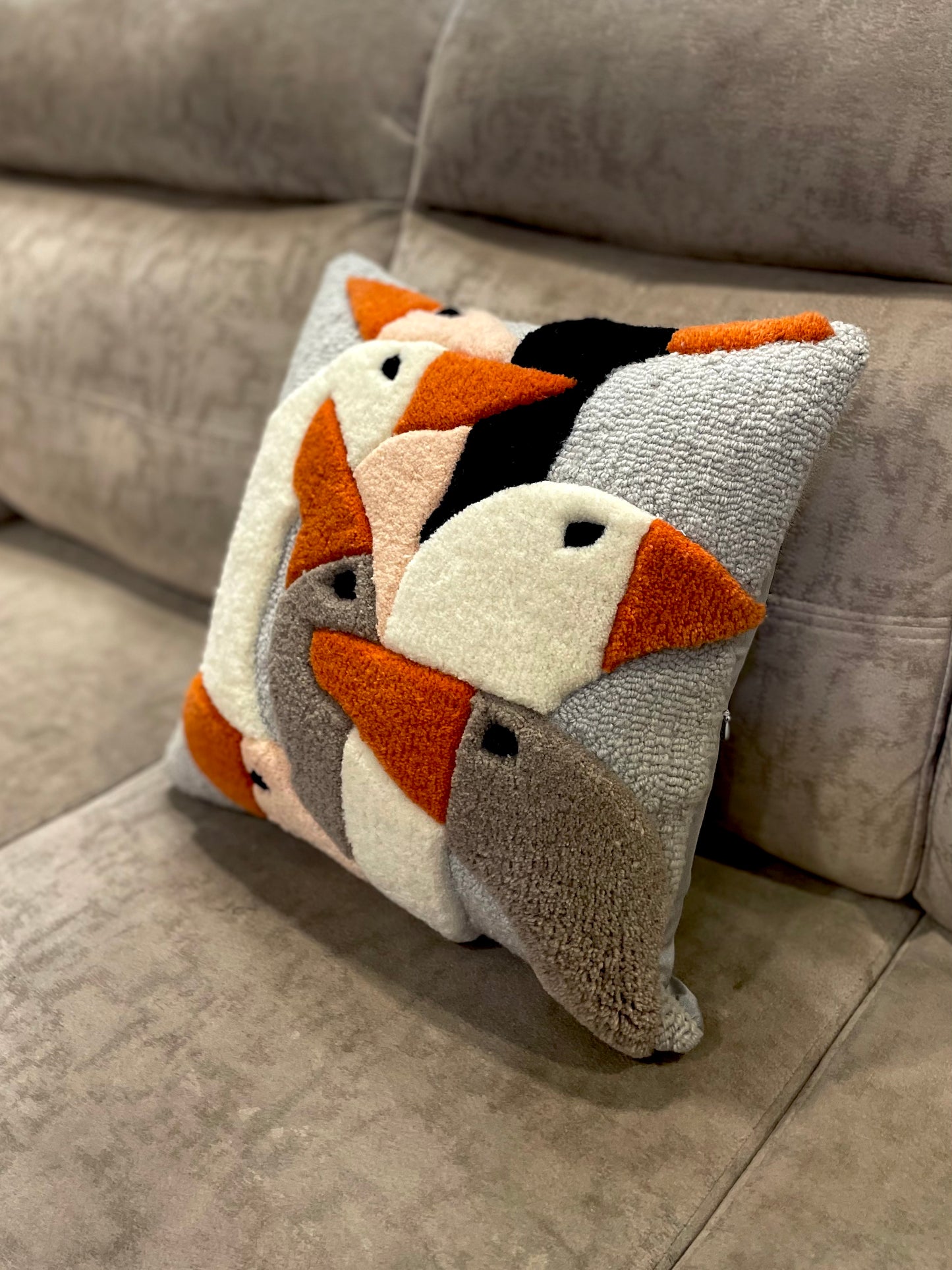 Pelicans Tufted Cushion Cover