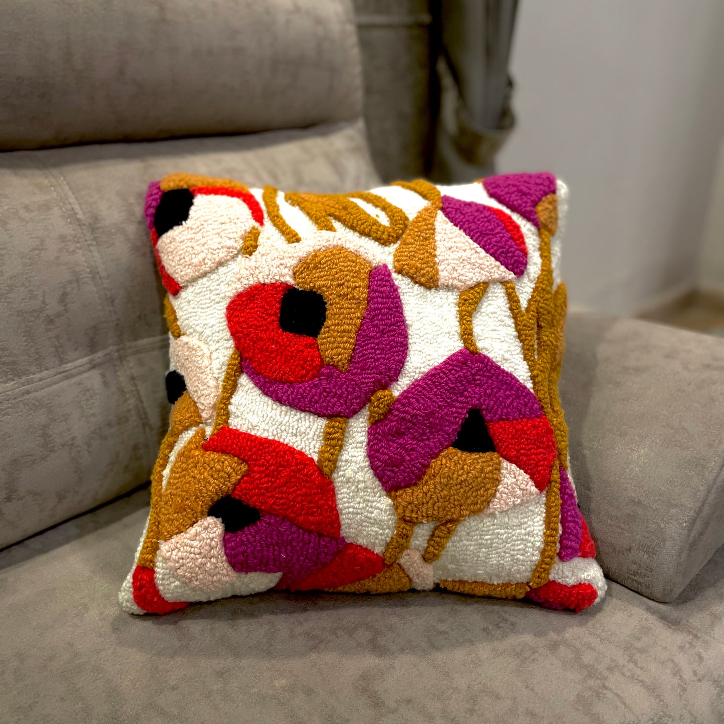 Floral Tufted Cushion Cover