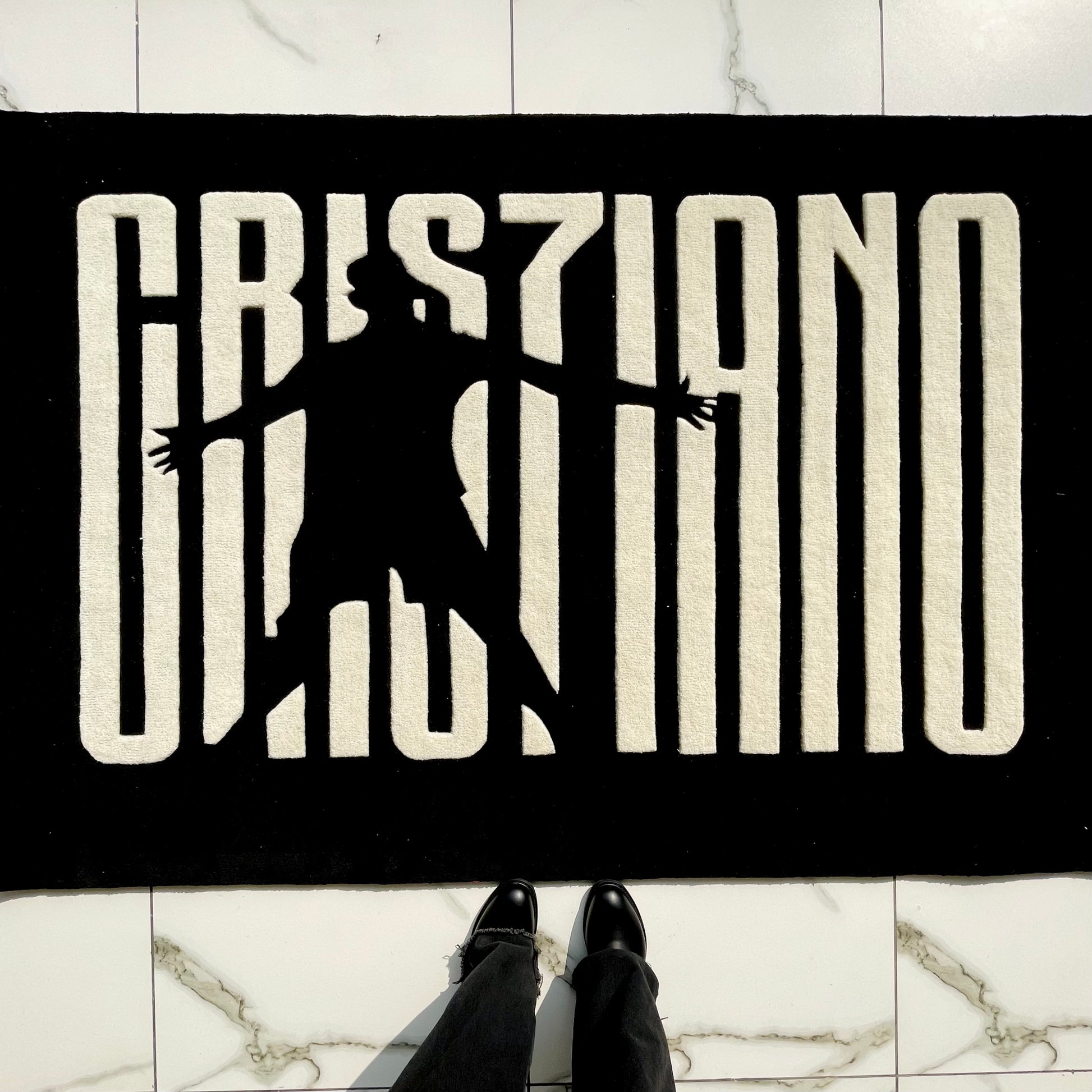 Cristiano Ronaldo CR7 Hand-Tufted Rug top view