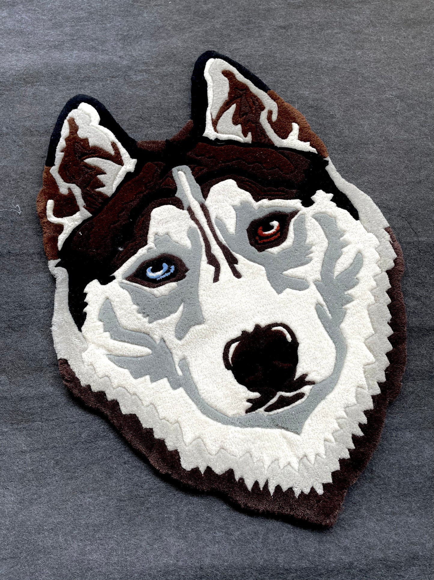 Siberian Husky Dog Hand-Tufted Rug