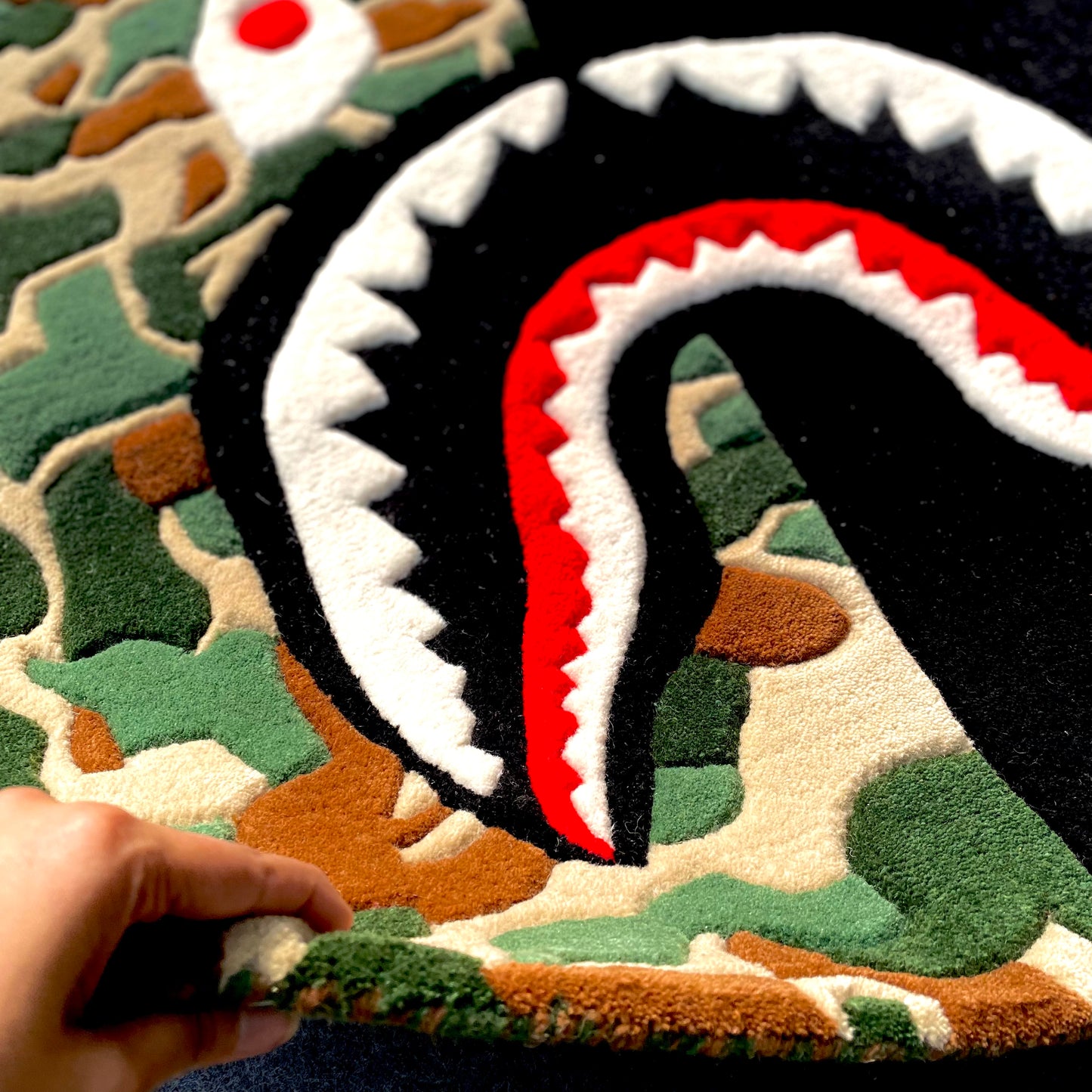 Bape ABC Shark Camo Hand-Tufted Rug