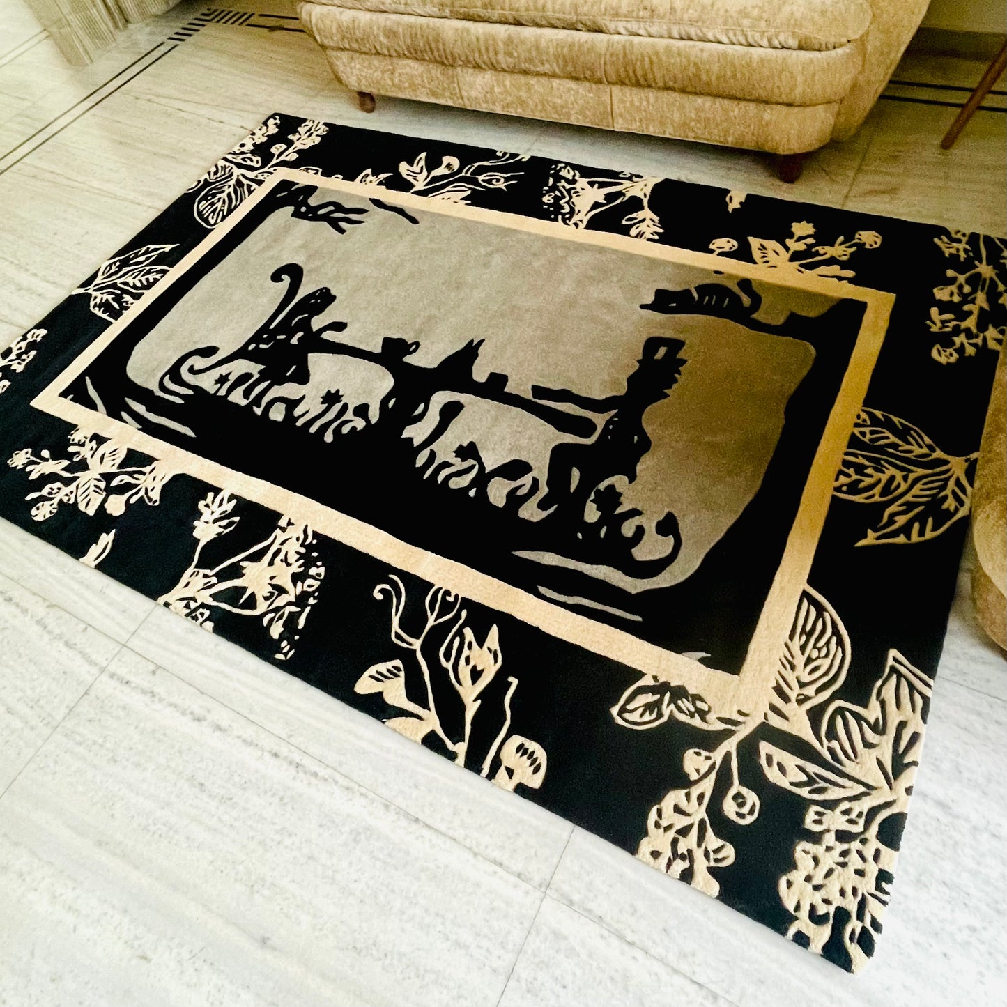 Alice In Wonderland Theme Hand Tufted Rug