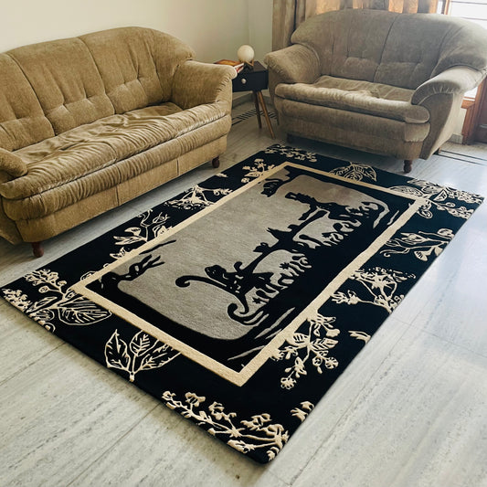 Alice In Wonderland Theme Hand Tufted Rug