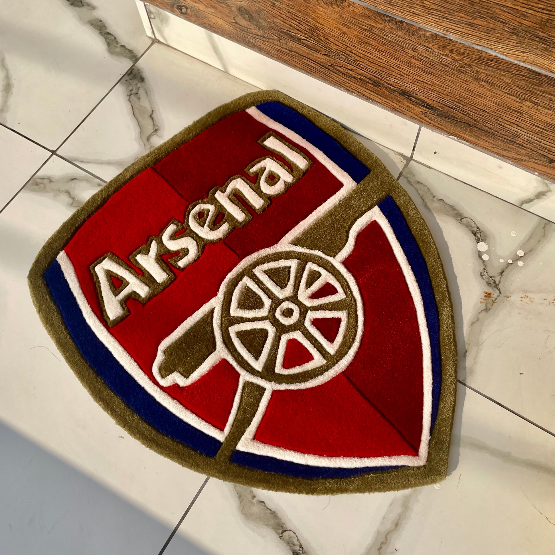 Arsenal fc football logo rug on floor