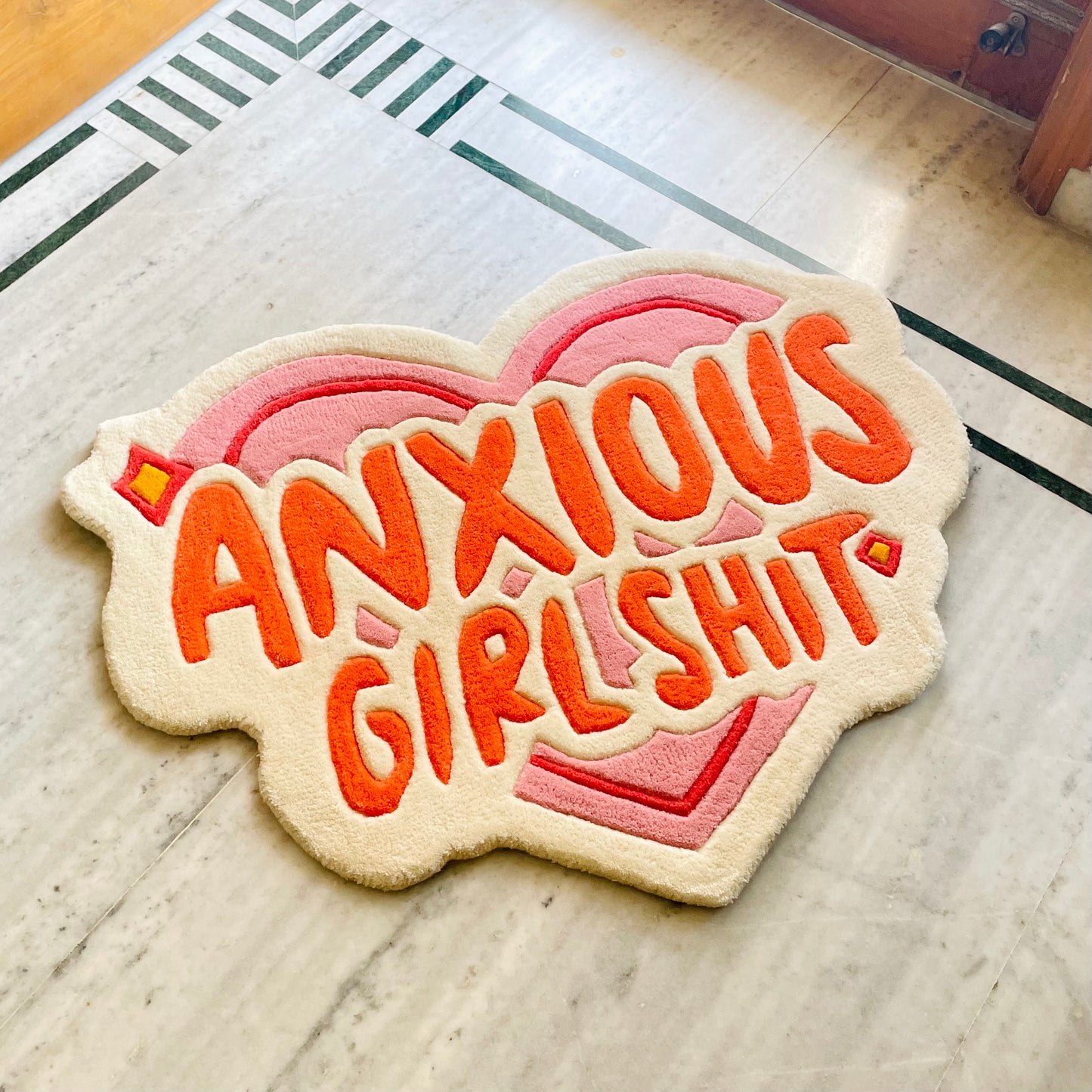 Anxious Girl Shit Hand Tufted Rug