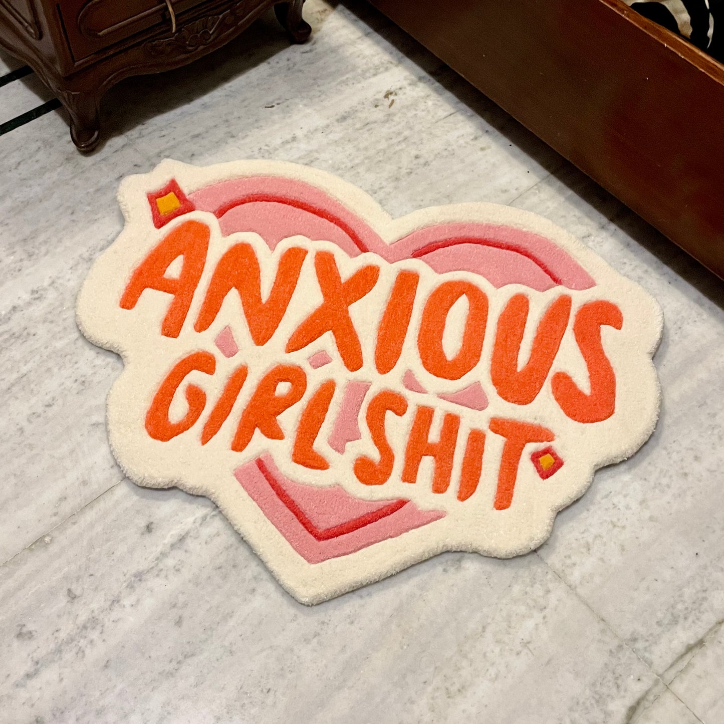 Anxious Girl Shit Hand Tufted Rug