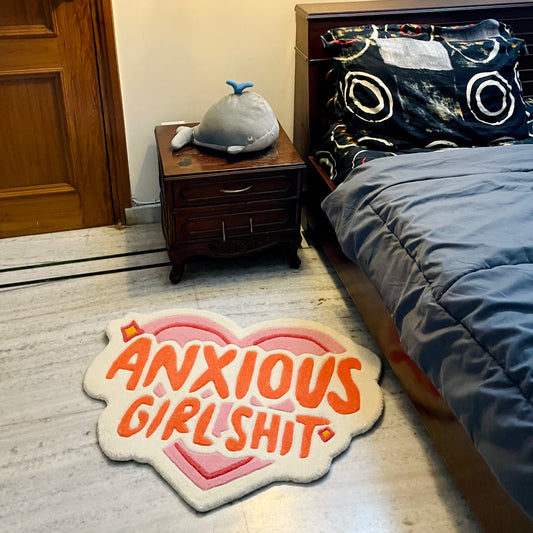 Anxious Girl Shit Hand Tufted Rug