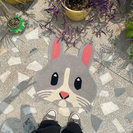 Bunny emoji rug