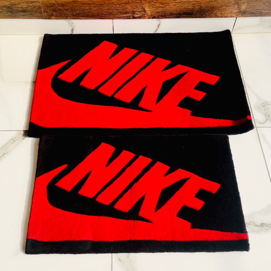 Nike Red and Black Hand-Tufted Rug
