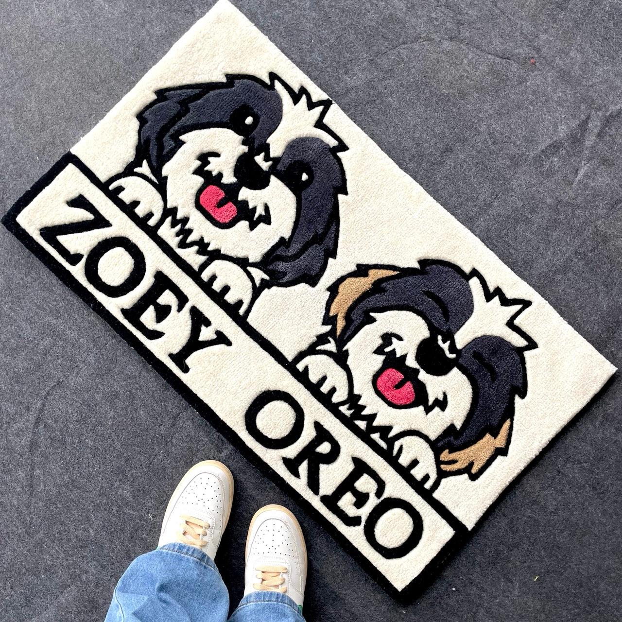 Zoey & Oreo Shih Tzu Hand-Tufted Rug