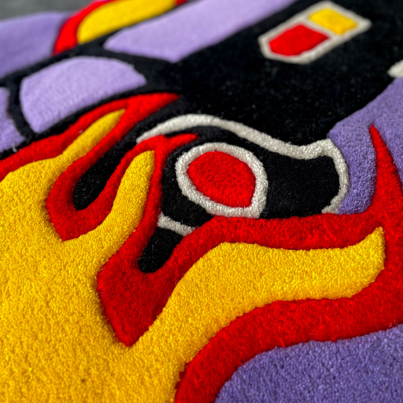 Flaming Car Hand-Tufted Rug