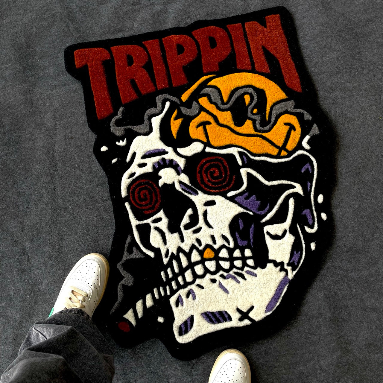 Trippin Skull Hand-Tufted Rug