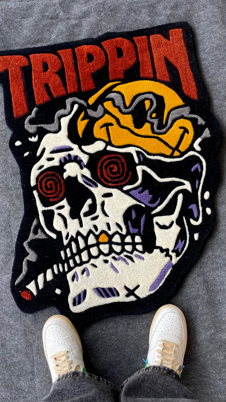 Trippin Skull Hand-Tufted Rug