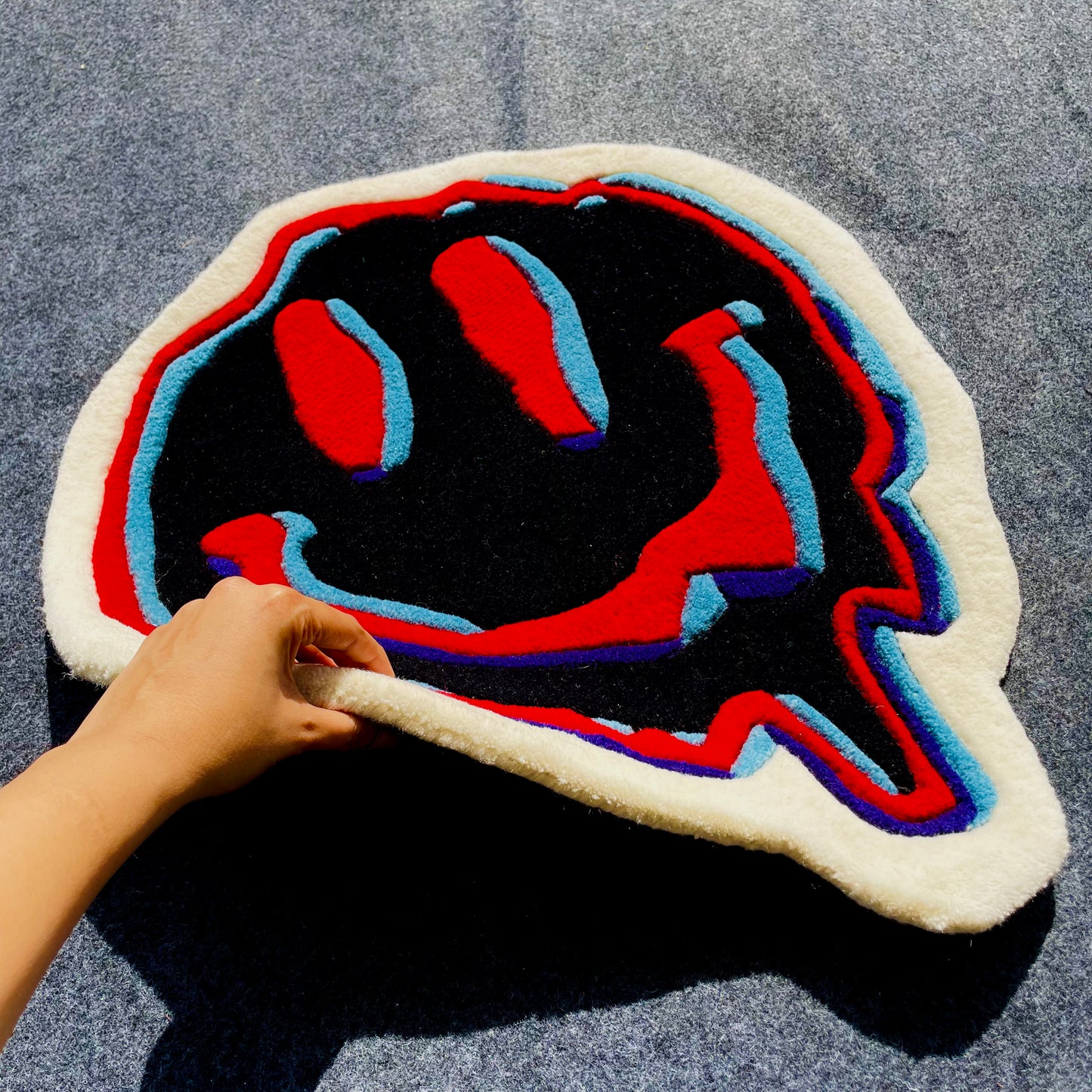Trippy Smiley Hand-Tufted Rug