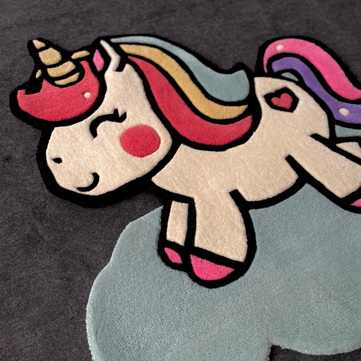 Baby Unicorn Hand-Tufted Rug closeup