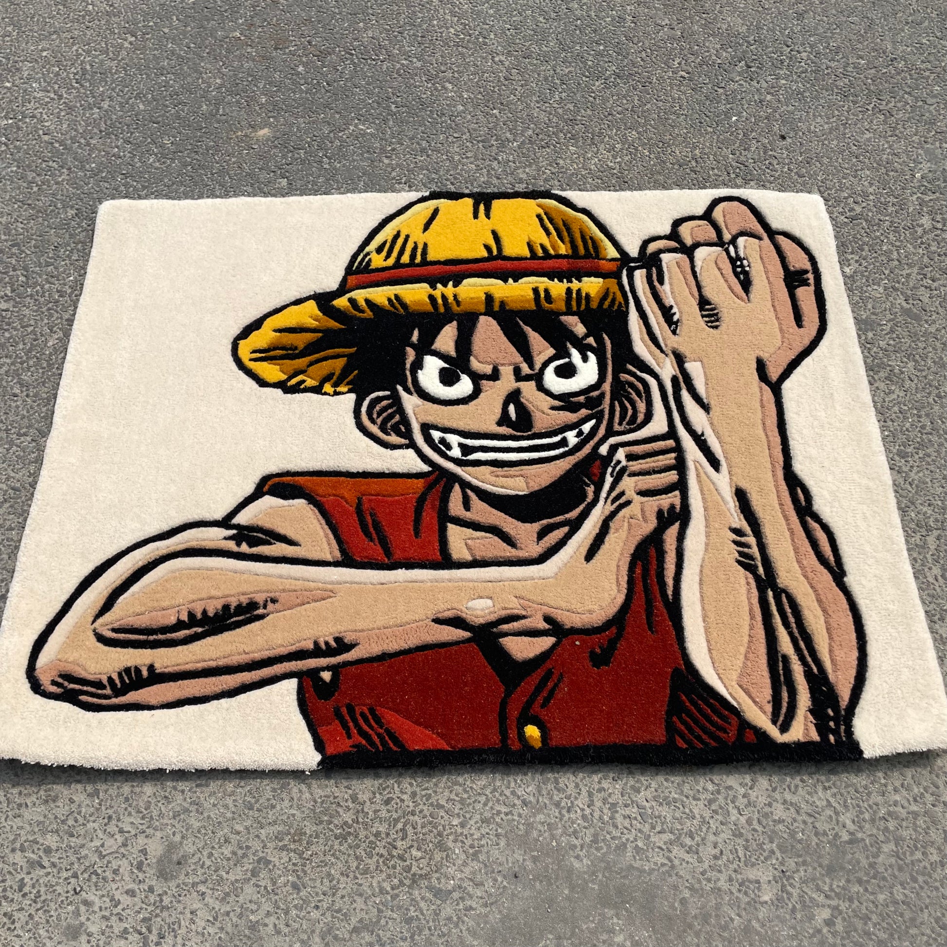 One Piece Monkey D. Luffy Hand-Tufted Rug low angle view
