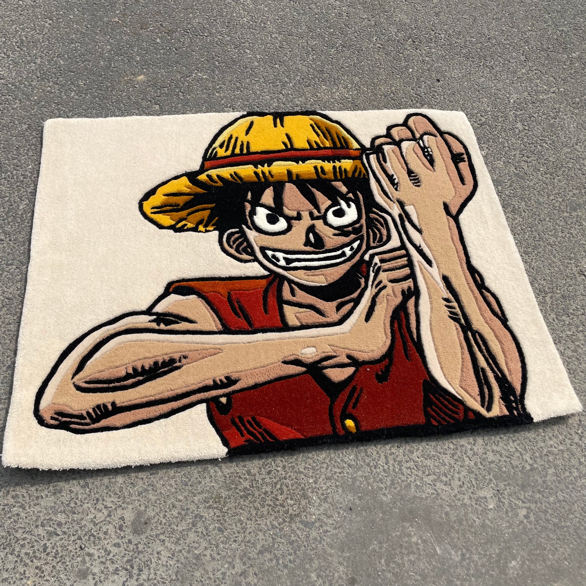 One Piece Monkey D. Luffy Hand-Tufted Rug side view