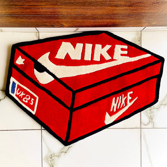 Nike 3D Look Shoe Box Shape Hand-Tufted Rug