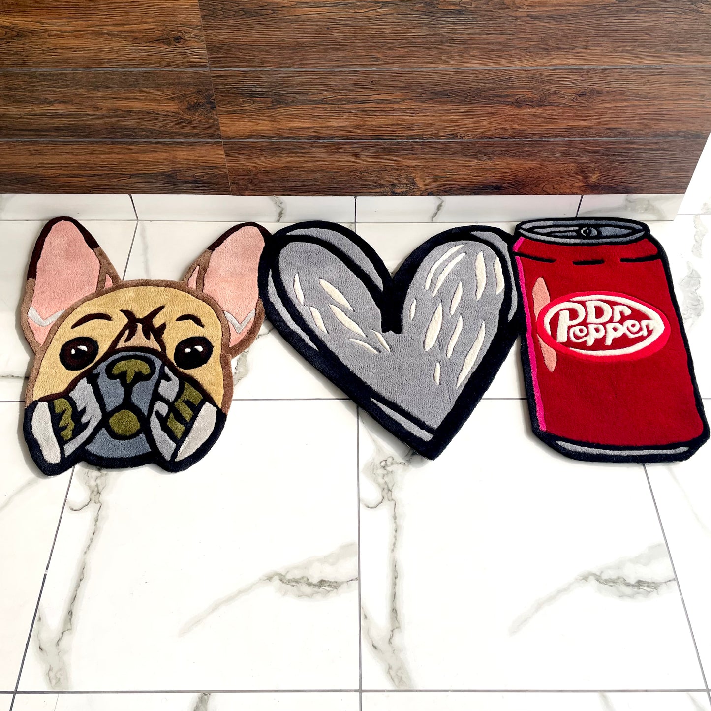 Dog - Heart - Dr Pepper Hand-Tufted Rug