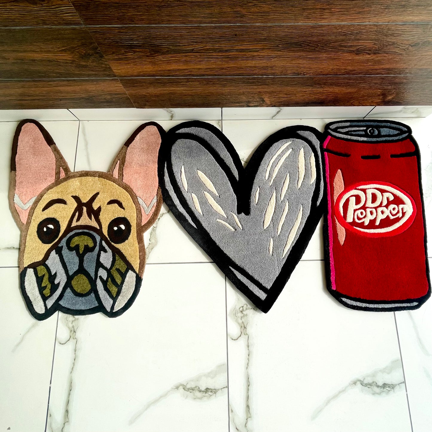 Dog - Heart - Dr Pepper Hand-Tufted Rug