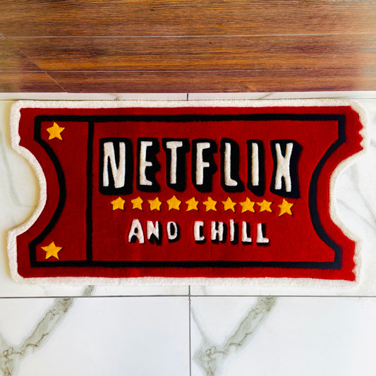 Ticket To Netflix And Chill Hand-Tufted Rug