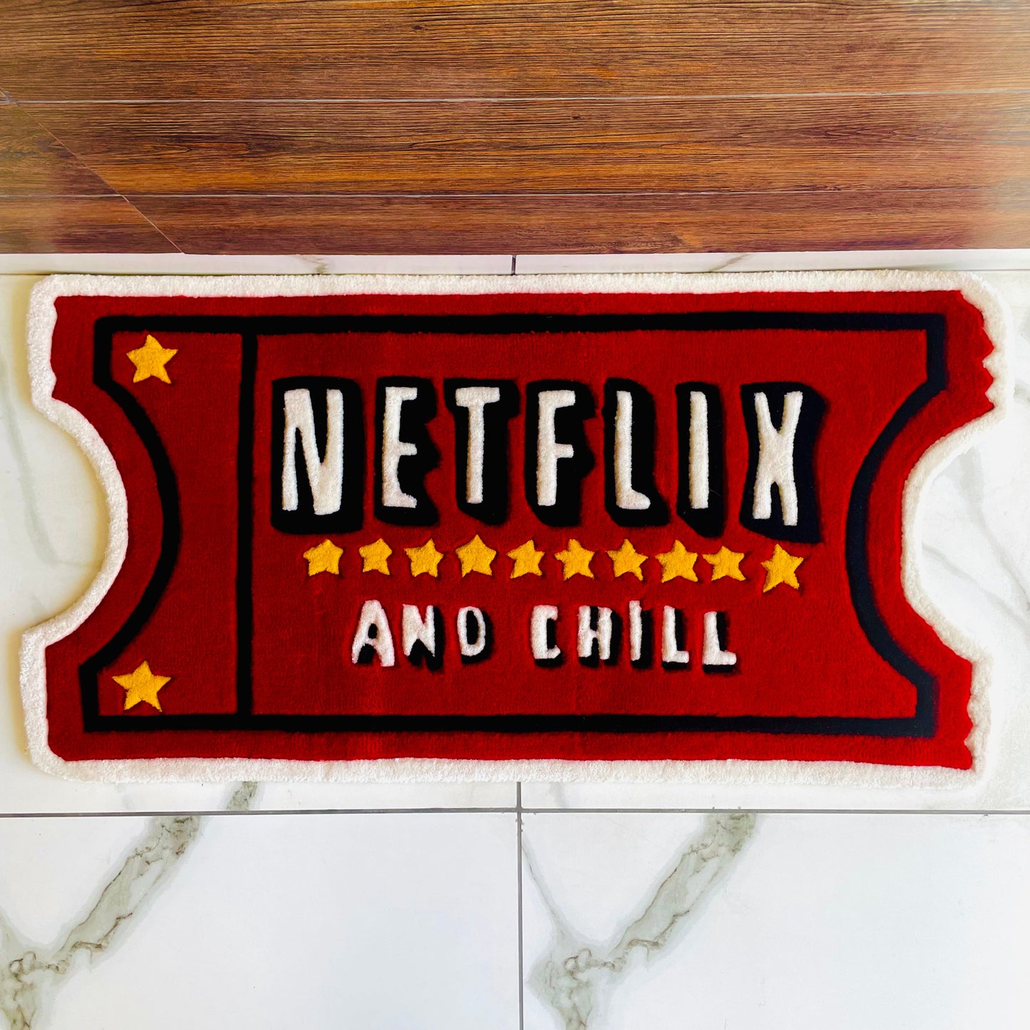 Ticket To Netflix And Chill Hand-Tufted Rug | Ready To Ship