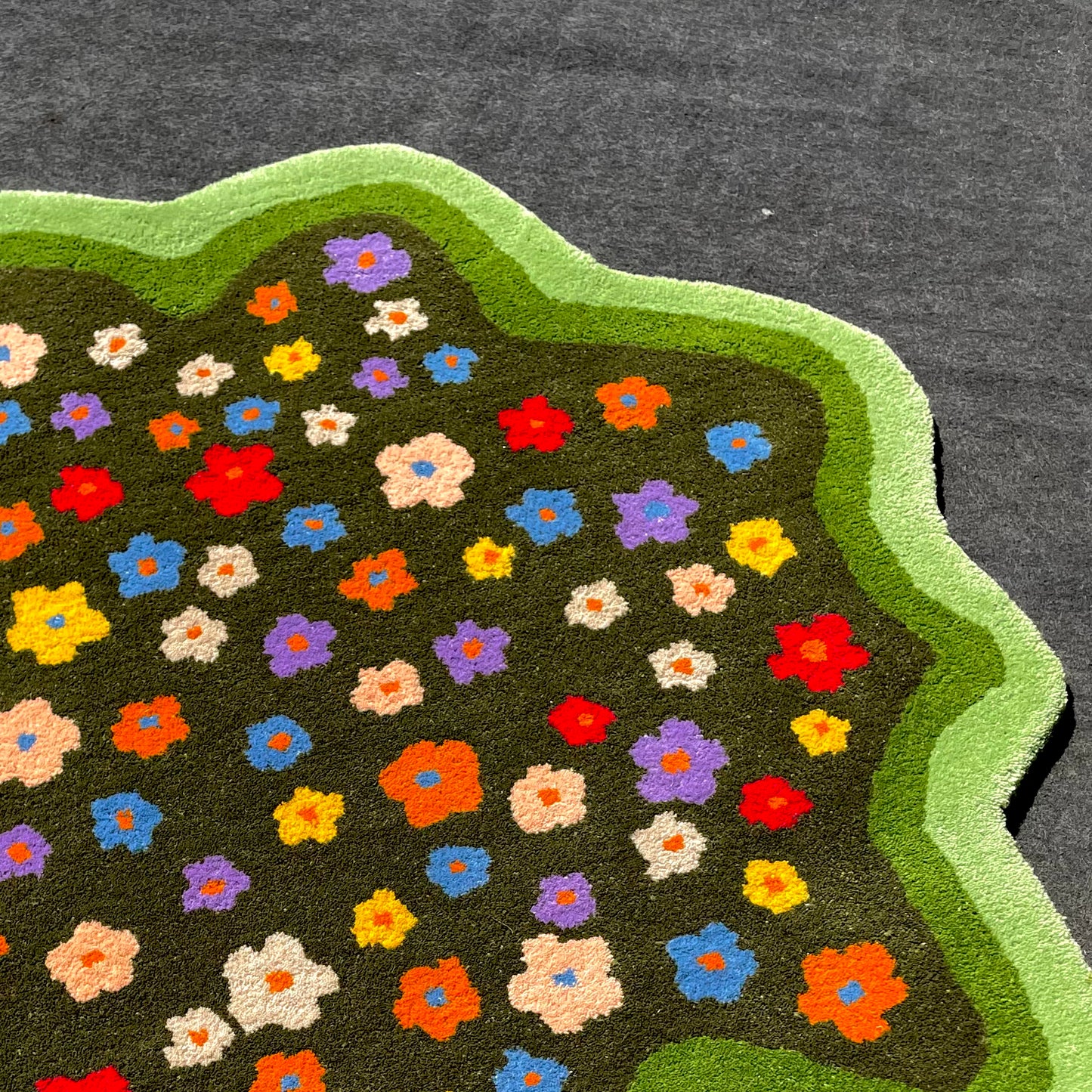 blossom bliss in garden rug close up