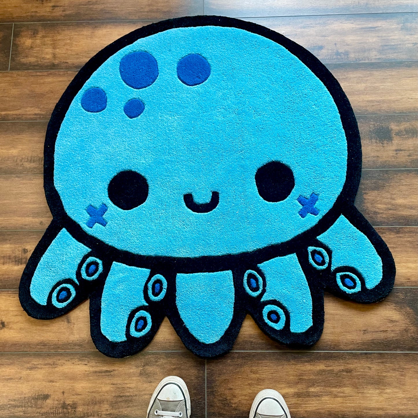 Cute Octopus Hand-Tufted Rug