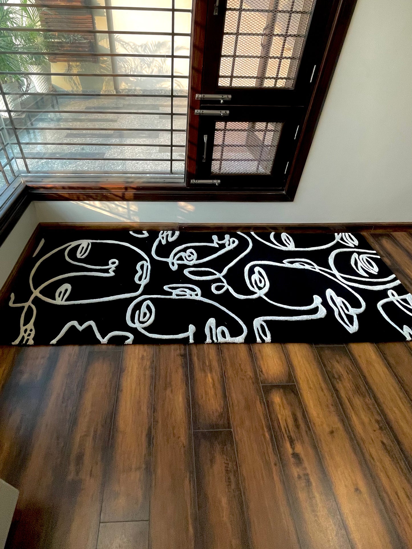 Abstract Faces Hand-Tufted Rug