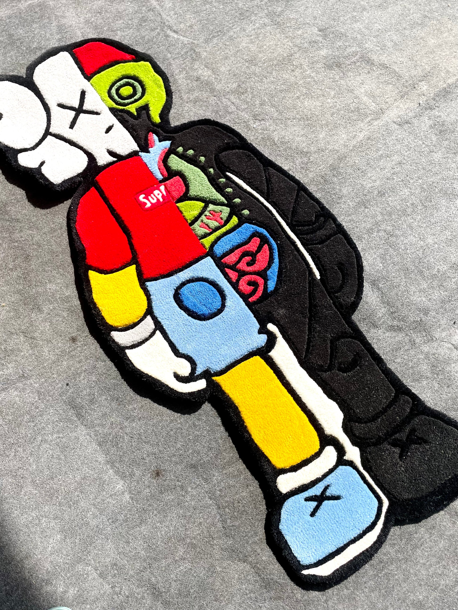 Kaws Dissect x Supreme Hand-Tufted Rug side view