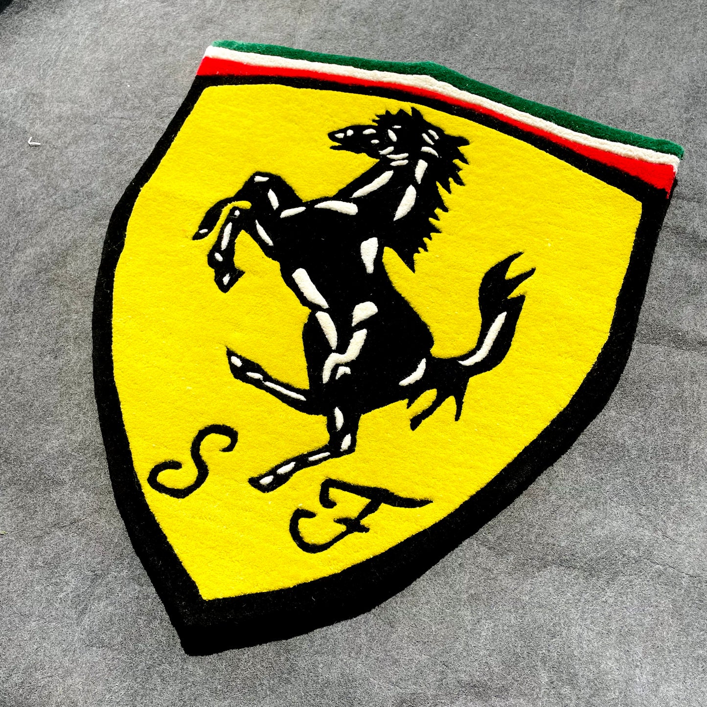 Ferrari Logo Hand-Tufted Rug