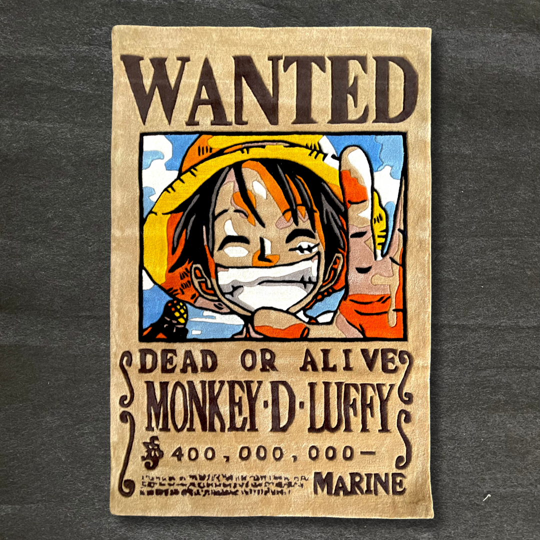 Luffy Wanted Poster Hand-Tufted Rug