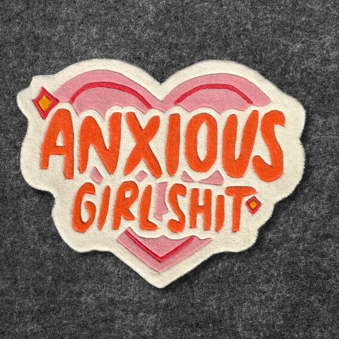 Anxious Girl Shit Hand Tufted Rug